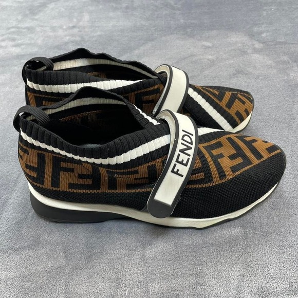 Fendi Knit black & brown sneakers size 39 (8 - 8.5) - Picture 2 of 5